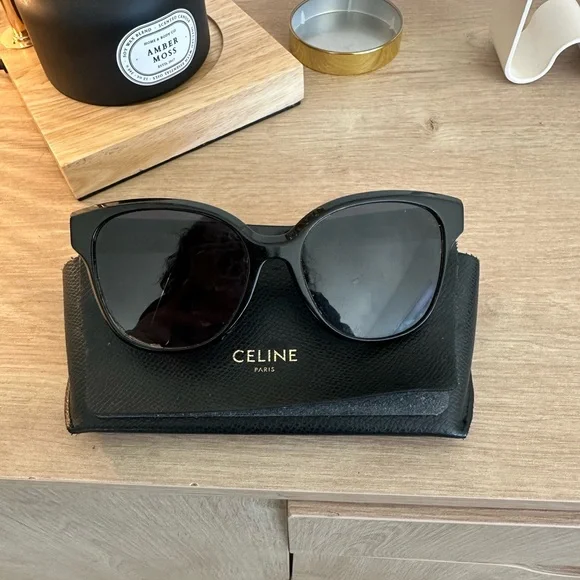 Black Sunglasses with Gold Logo Accents - Picture 5 of 5